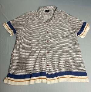 Ben Sherman Mens Short Sleeve Geometric Print Camp Collar Shirt